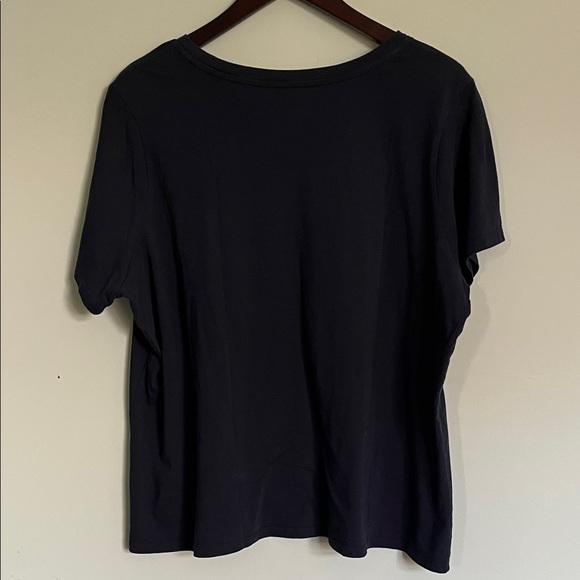 MICHAEL Michael Kors Navy Blue T-Shirt with Gold MK Logo Size 2X - Picture 2 of 5